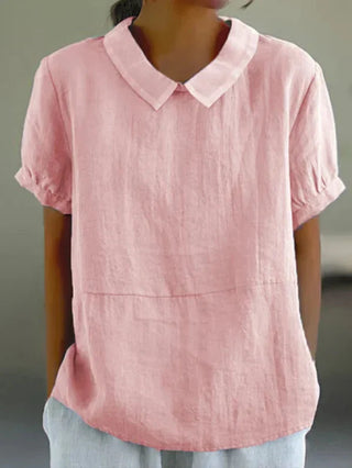 Bluse mit Peter-Pan-Kragen für Frauen | Kurzarm