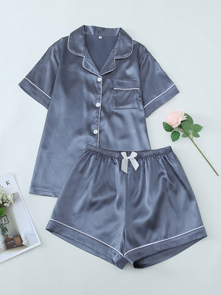 Damen Pyjama Set | Knopfverschluss Oberteil & Shorts
