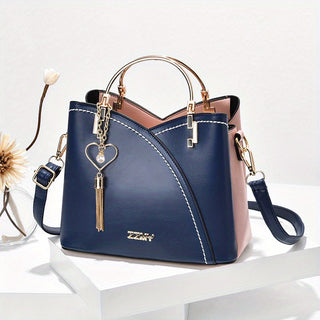 Damen Farbblock Schultertasche | Umhängetasche