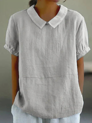 Bluse mit Peter-Pan-Kragen für Frauen | Kurzarm