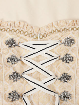 Damen Oktoberfest Dirndl Kleid | Schnüroberteil & Bestickte Schürze