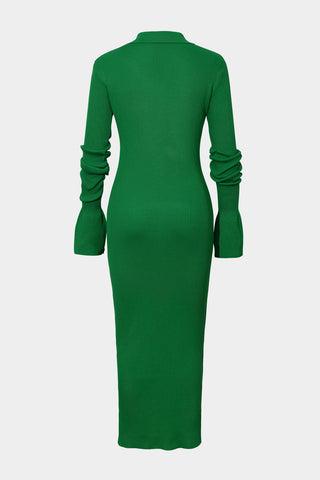 Damen-Langarmkleid mit Rippstrick | Maxi