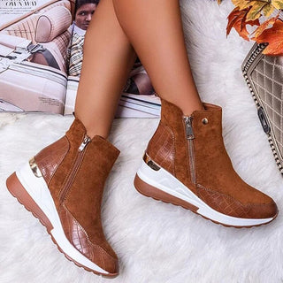 Damen Wedge Stiefeletten | Mit Reißverschluss