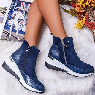 Damen Wedge Stiefeletten | Mit Reißverschluss