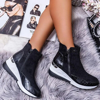 Damen Wedge Stiefeletten | Mit Reißverschluss