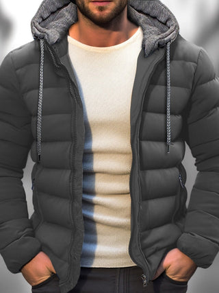 Herren Kapuzen-Pufferjacke | Mit Reißverschluss