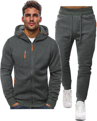 Herren Kapuzenpulli Trainingsanzug Set |Reißverschluss Jacke & Jogginghose