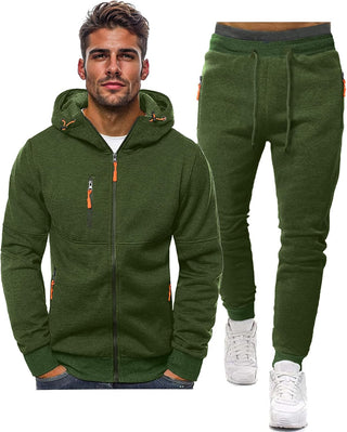 Herren Kapuzenpulli Trainingsanzug Set |Reißverschluss Jacke & Jogginghose