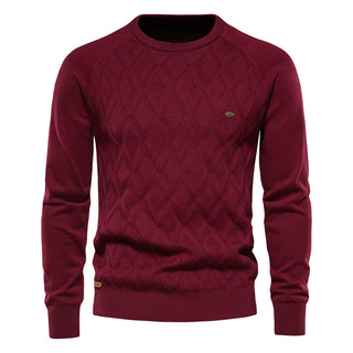 Herren-Diamant-Strickpullover | Rundhals