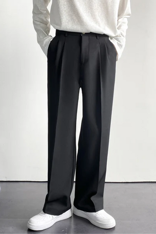 Herren-Hose mit weitem Bein | Mit Falten