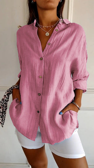 Bluse Damen Langarm Leicht | V-Ausschnitt
