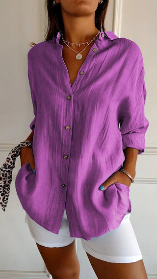 Bluse Damen Langarm Leicht | V-Ausschnitt