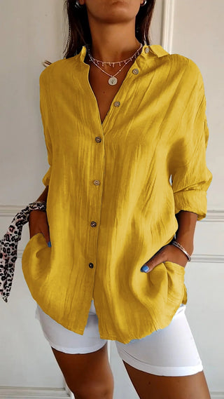 Bluse Damen Langarm Leicht | V-Ausschnitt