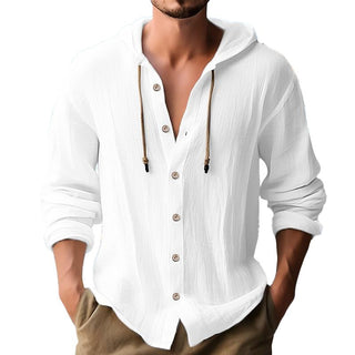 Herren Langarm Hoodie mit Knopfleiste | Modern & Lässig