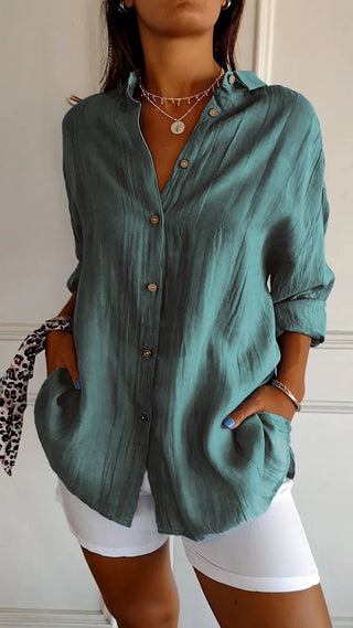 Bluse Damen Langarm Leicht | V-Ausschnitt
