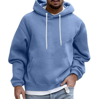 Herren Unifarben Hoodie | Kängurutasche