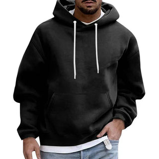 Herren Unifarben Hoodie | Kängurutasche