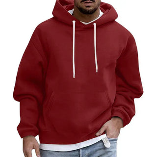 Herren Unifarben Hoodie | Kängurutasche
