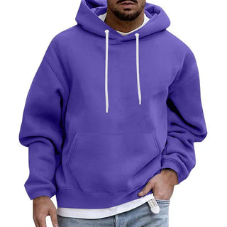 Herren Unifarben Hoodie | Kängurutasche