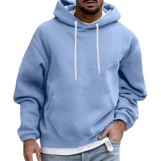 Herren Unifarben Hoodie | Kängurutasche