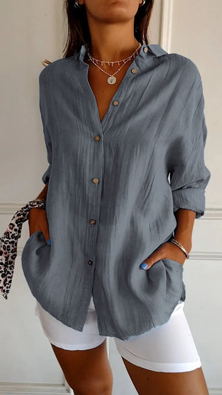 Bluse Damen Langarm Leicht | V-Ausschnitt