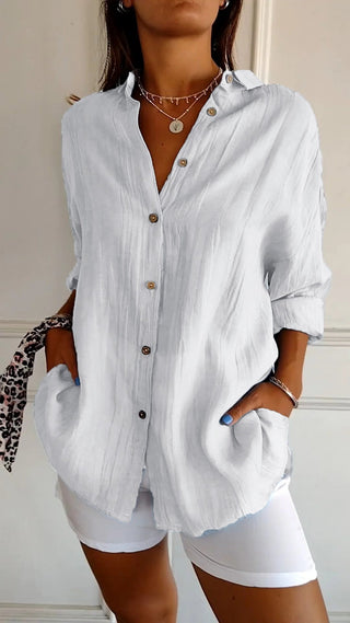 Bluse Damen Langarm Leicht | V-Ausschnitt