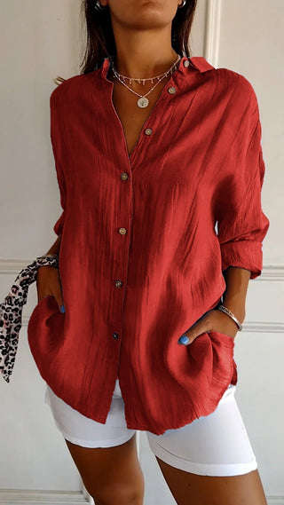 Bluse Damen Langarm Leicht | V-Ausschnitt