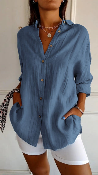 Bluse Damen Langarm Leicht | V-Ausschnitt