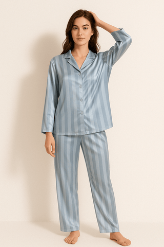 Damen Pyjama Set Zweiteiler | Langarm Oberteil