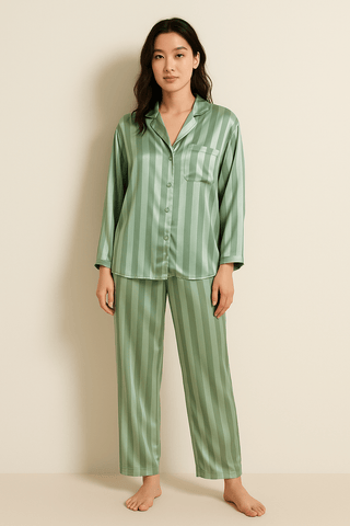 Damen Pyjama Set Zweiteiler | Langarm Oberteil