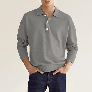 Herren Minimalistisches Polohemd | Langarm