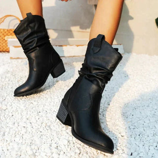 Damen Stiefeletten bis zur Wade | Blockabsatz