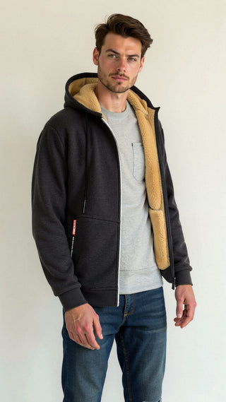 Herren Zip-Up Hoodie | Fleece-Futter