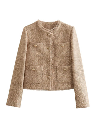 Damen Kurz geschnittener Tweed Blazer | Kurz