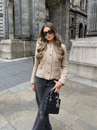 Damen Kurz geschnittener Tweed Blazer | Kurz