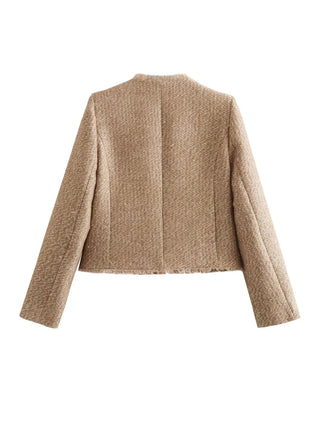 Damen Kurz geschnittener Tweed Blazer | Kurz