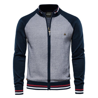 Herren Strickjacke mit Reißverschluss | Farbblock