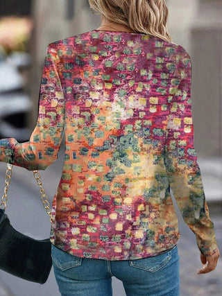 Damen Langarmtop mit abstraktem Print | Lässig