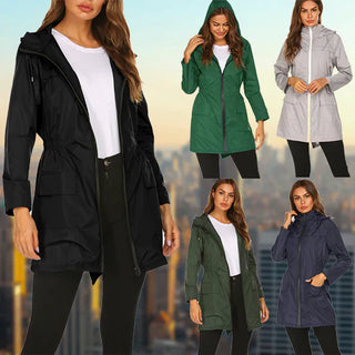 Damen Wasserfester Outdoor Regenmantel | Mit Kapuze