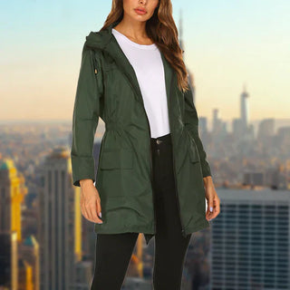 Damen Wasserfester Outdoor Regenmantel | Mit Kapuze