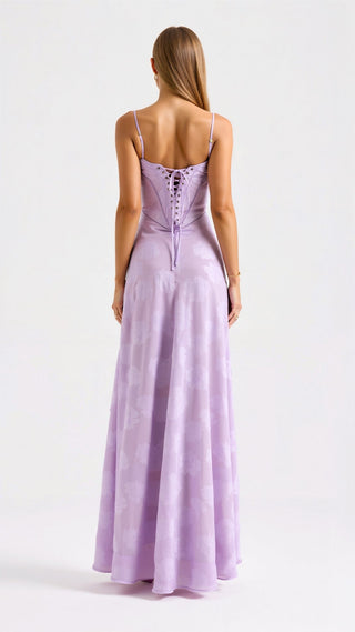 Damen Abendkleid mit Spaghettiträgern | Maxi