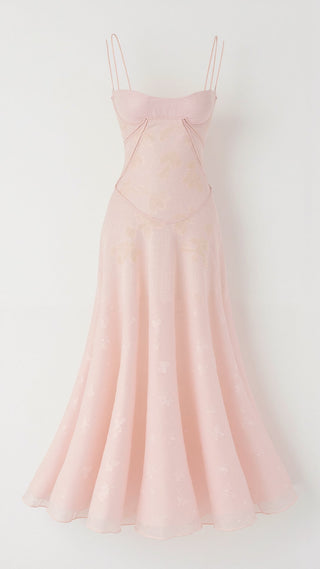 Damen Abendkleid mit Spaghettiträgern | Maxi