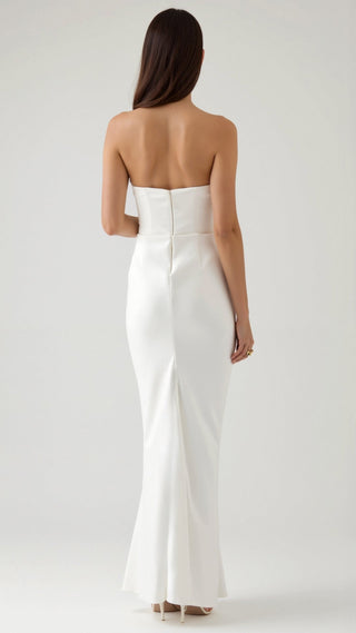 Damen Abendkleid Schulterfrei | Drapiertes Maxi