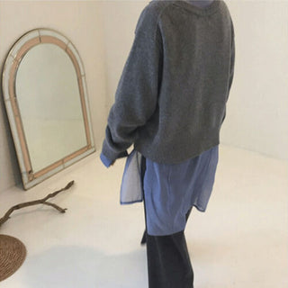 Damen Asymmetrischer Knopf Cardigan | Lässige Passform