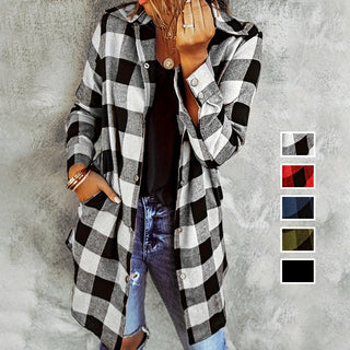 Damen Karierte Jacke | Langarm