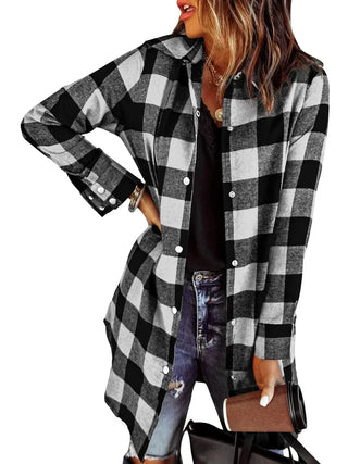 Damen Karierte Jacke | Langarm