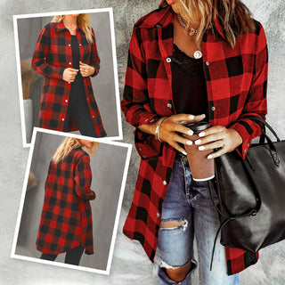Damen Karierte Jacke | Langarm