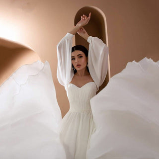 Hochzeitskleid für Frauen mit langen Ärmeln | Maxi