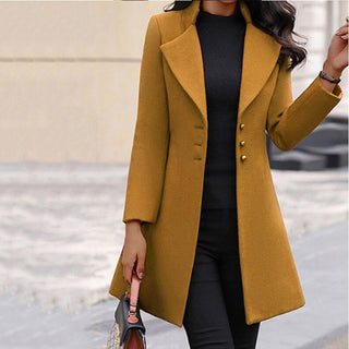 Damen Einreiher Langmantel | Slim Fit