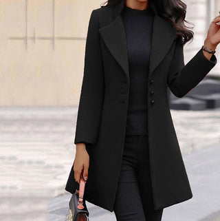 Damen Einreiher Langmantel | Slim Fit
